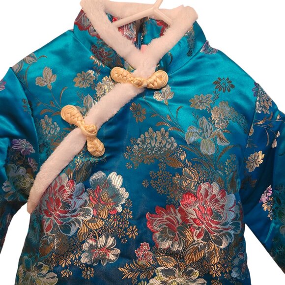 NWOT Hooyi Children Girl Quilted Jacket Sz 6 Qipao Outerwear Coat Costume - Picture 3 of 7